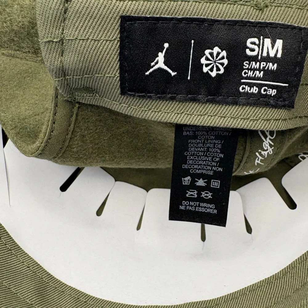 Jordan Flight Adult Unisex Olive Green Wool Blend S/M Baseball Cap New With Tags